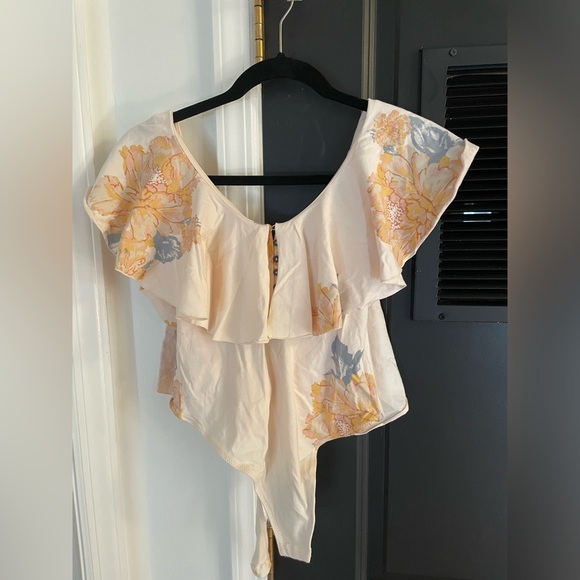 Free People - Matilda Floral Ruffled Sleeve Bodysuit - Picture 2 of 7